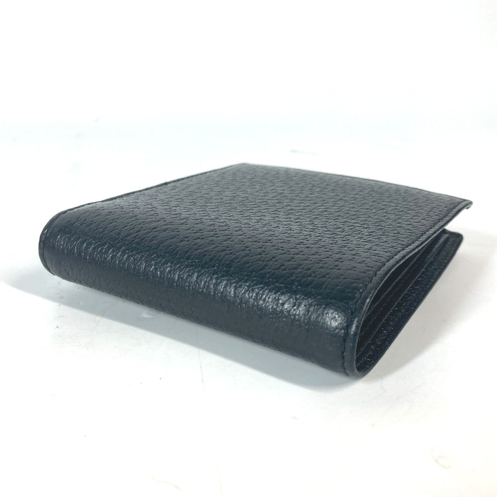 Gucci Folded Wallet 700464 Leather Black Mini Wallet Horsebit Mens