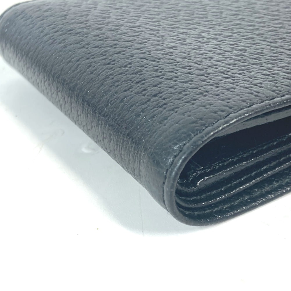 Gucci Folded Wallet 700464 Leather Black Mini Wallet Horsebit Mens