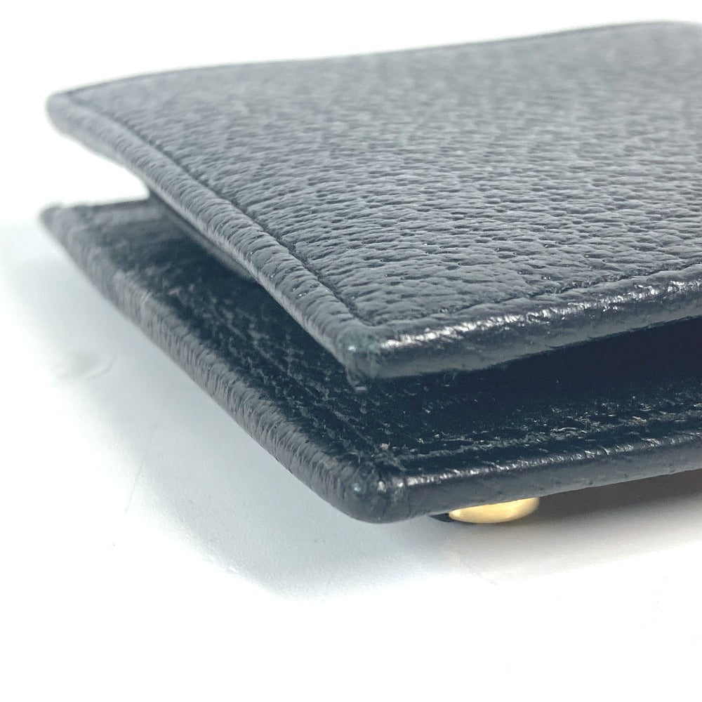Gucci Folded Wallet 700464 Leather Black Mini Wallet Horsebit Mens
