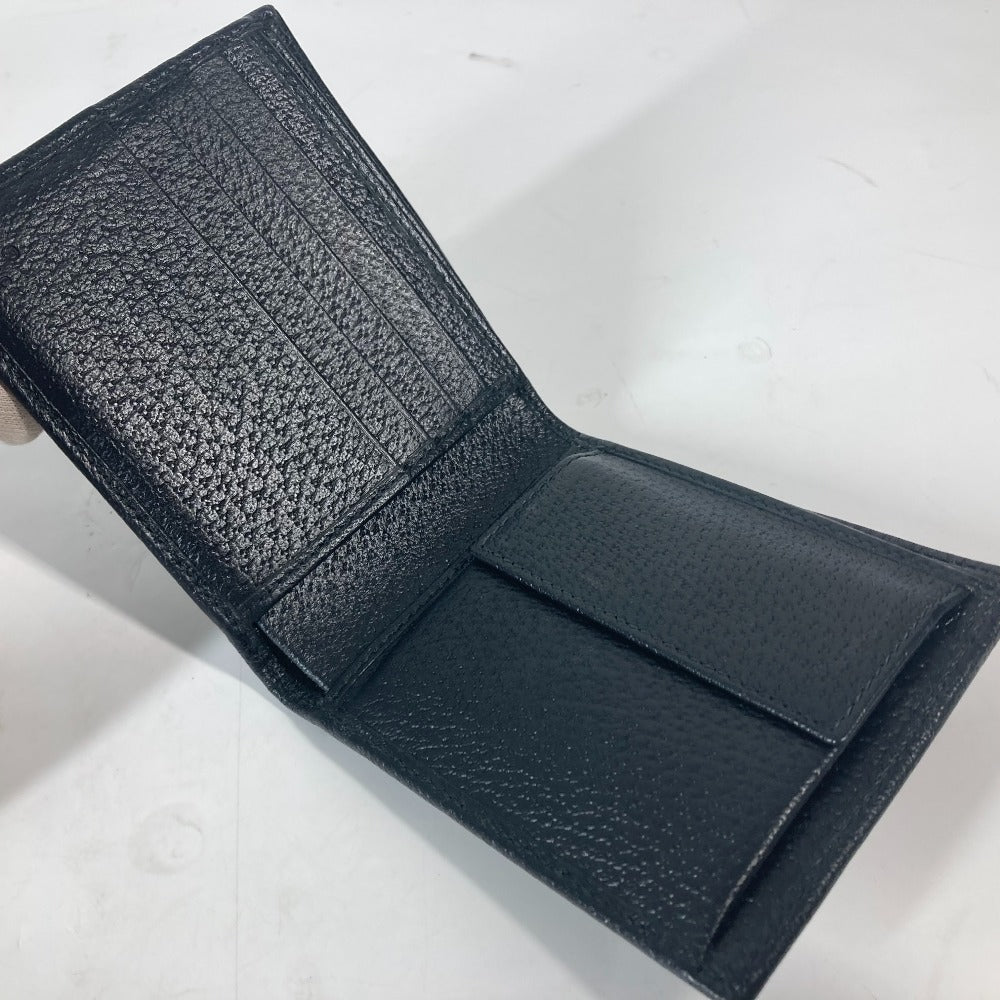 Gucci Folded Wallet 700464 Leather Black Mini Wallet Horsebit Mens