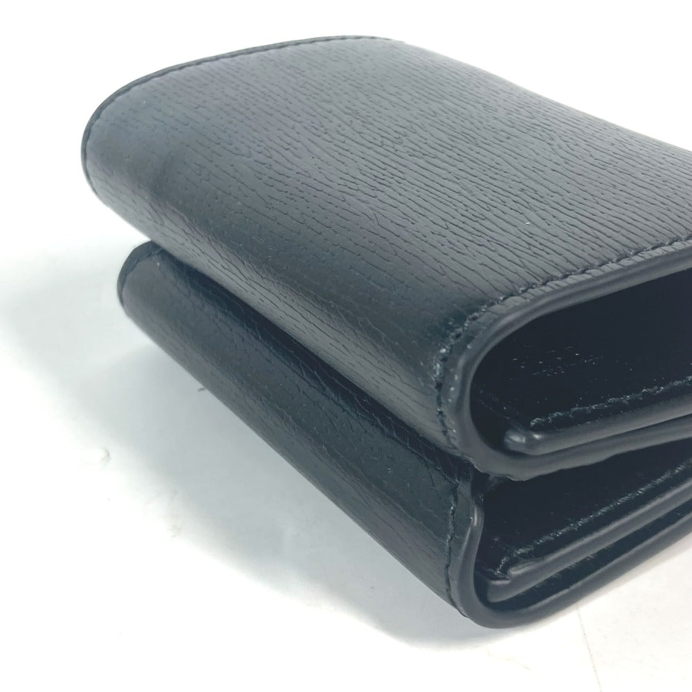 Gucci Trifold Wallet 790100 Leather Black Logo Script Wallet Women