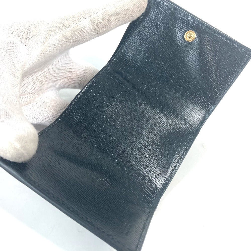 Gucci Trifold Wallet 790100 Leather Black Logo Script Wallet Women