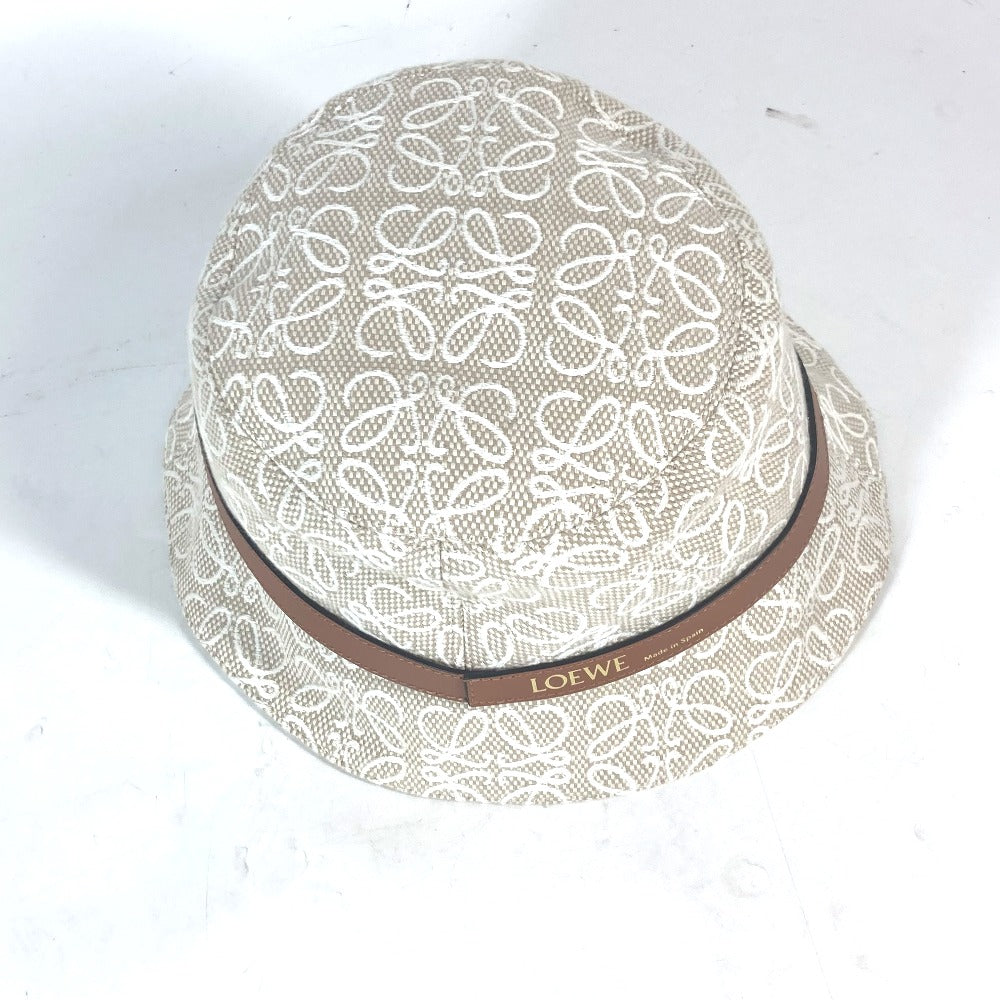 Loewe Hat K820Hb1X41 Cotton, Leather Beige Type Anagram Jacquard Logo Unisex(Unisex) 59