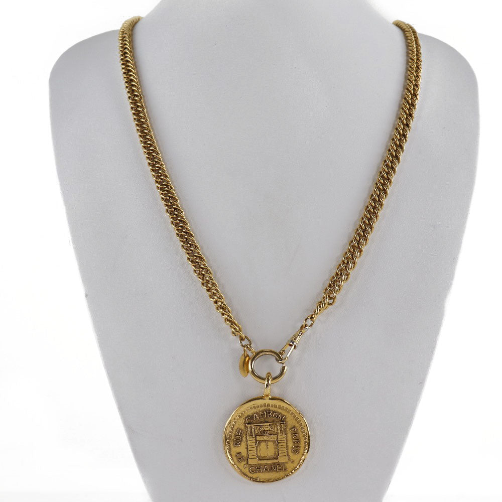 Chanel Necklace Plated Gold Gold Coin 31 Rue Cambon Women