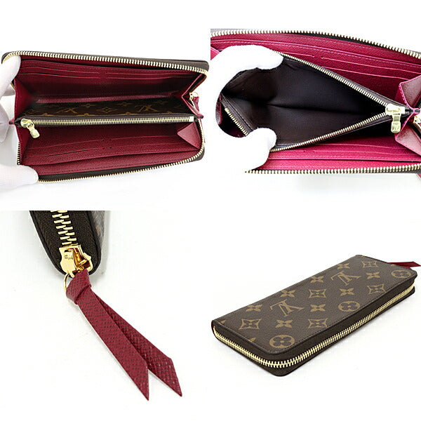 Louis Vuitton Long Wallet Purse M60742 Monogram Canvas Brown Portefeuille Clemence