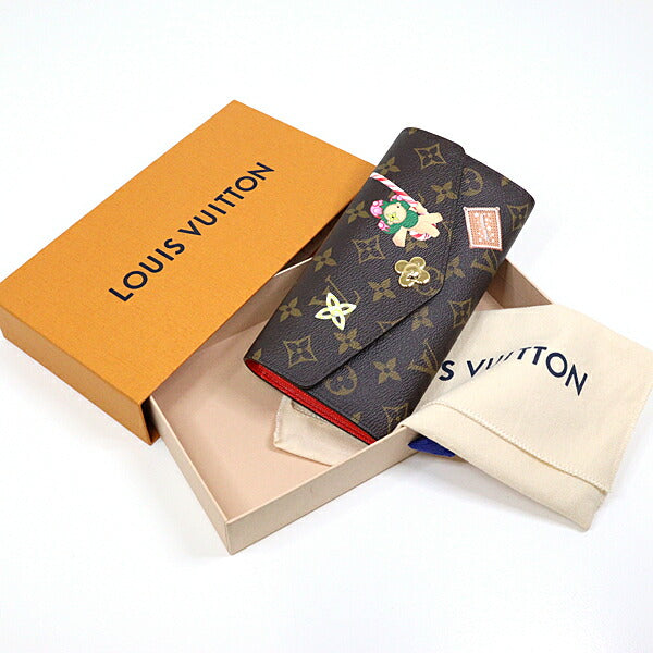 Louis Vuitton Long Wallet Purse M12207 Monogram Canvas/Leather Brown 2 Fold Long Wallet