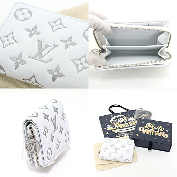 Louis Vuitton Bifold Wallet M12153 Lamb Leather White Folded Wallet Portefeuille Lou Women