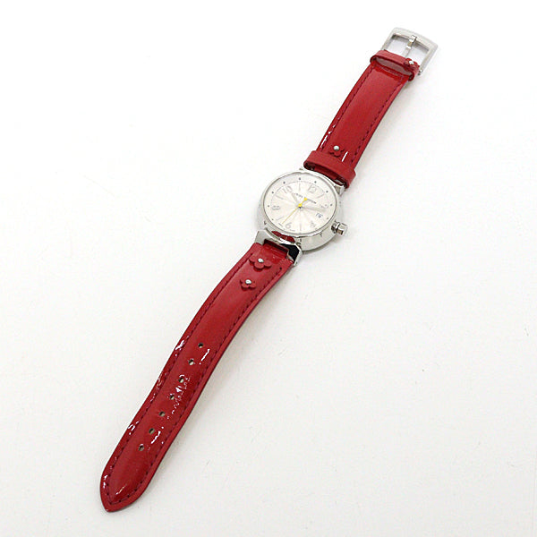 Louis Vuitton Watches Quartz Q121K Stainless Steel , Leather Silver Tambour White Dial Quartz White