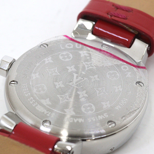 Louis Vuitton Watches Quartz Q121K Stainless Steel , Leather Silver Tambour White Dial Quartz White