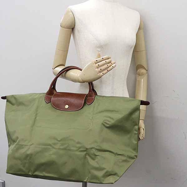 Longchamp Handbag 1624089292 Nylon, Leather Khaki Le Pliage L Travel Bag Duffle Bag Women