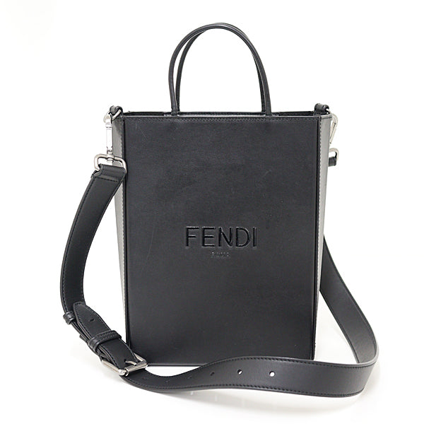 Fendi Shoulder Bag 7Va512 Leather Black Shopping Bag Small