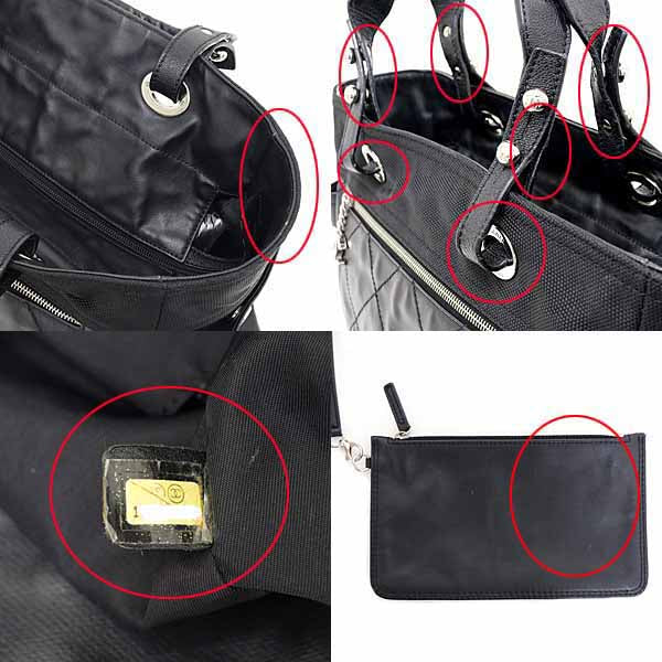 Chanel Tote Bag A34210 Coated Canvas Black Paris Biarritz Gm
