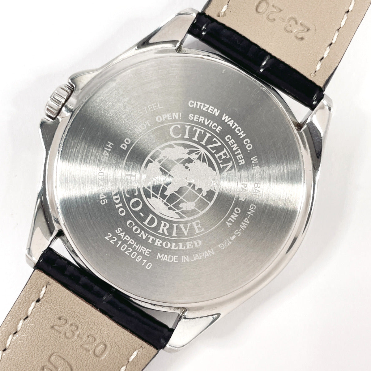 Citizen Watches Solar Powered Radio Watch H145-S073545 Stainless Steel , Leather Silver Eco Drive