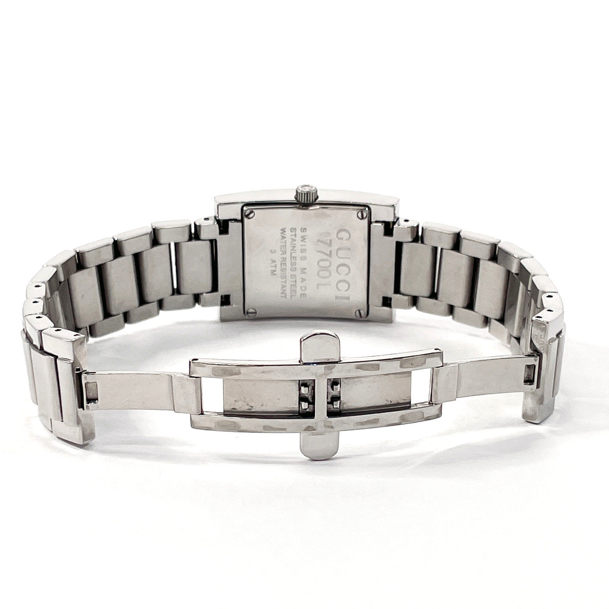 Gucci Watches Quartz 7700L Stainless Steel Silver Black Dial