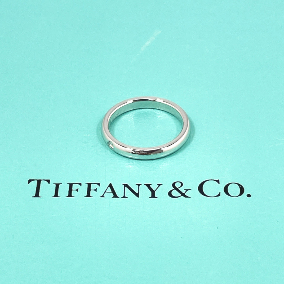 Tiffany&Co. Ring Pt950Platinum, Diamond Silver El Saperetti Stacking Band Ring