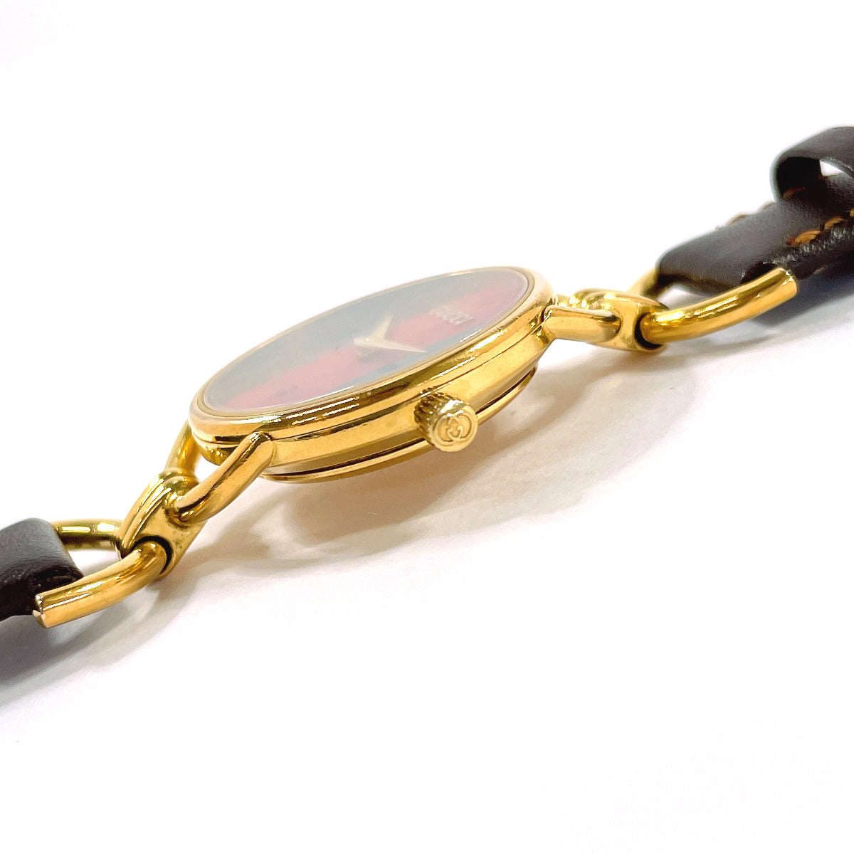 Gucci Watches Quartz 6700L Gold Plated Gold Sherry Line Green, Red Dial