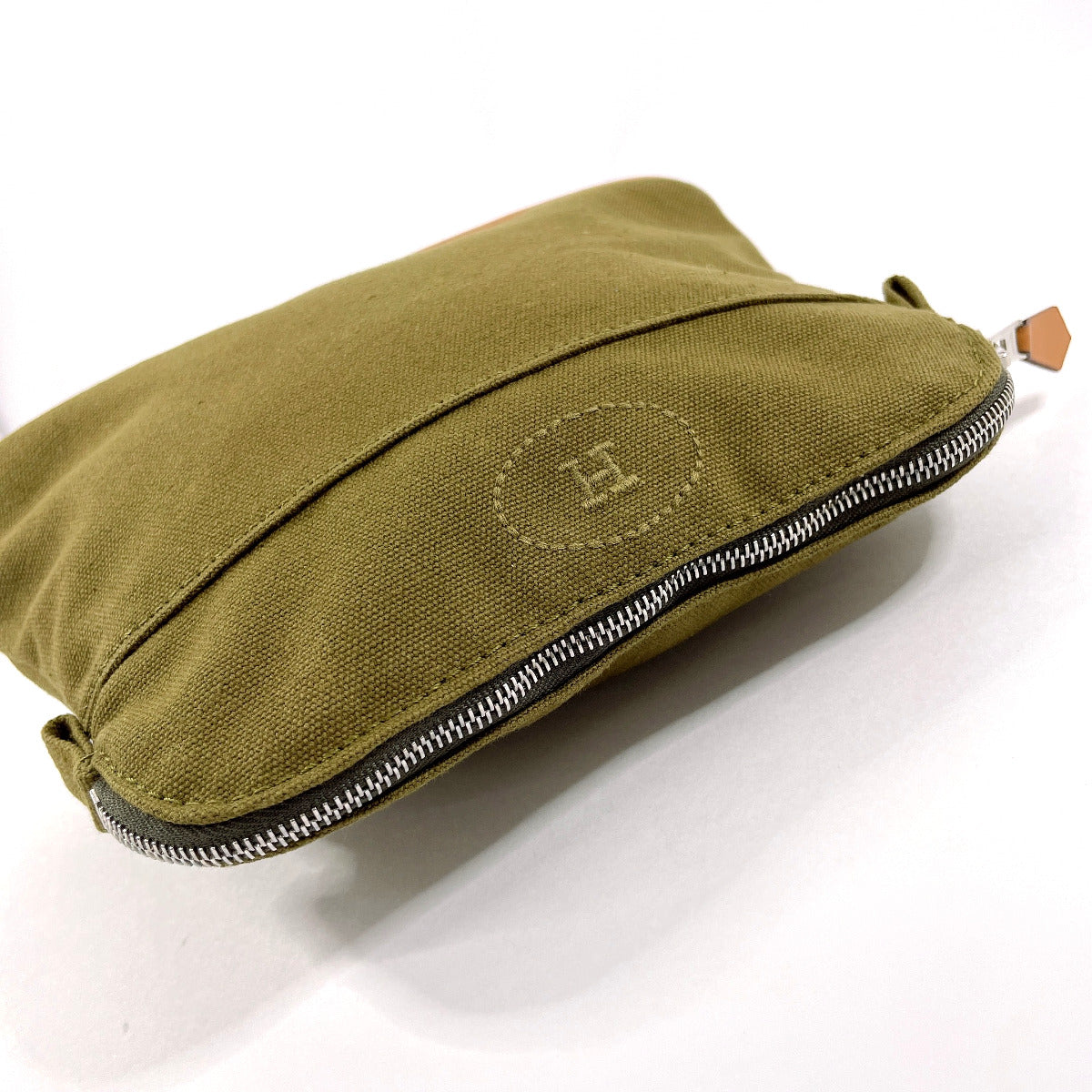 Hermes Pouch Cotton , 100% Cotton Khaki Bollid Pouch Mini