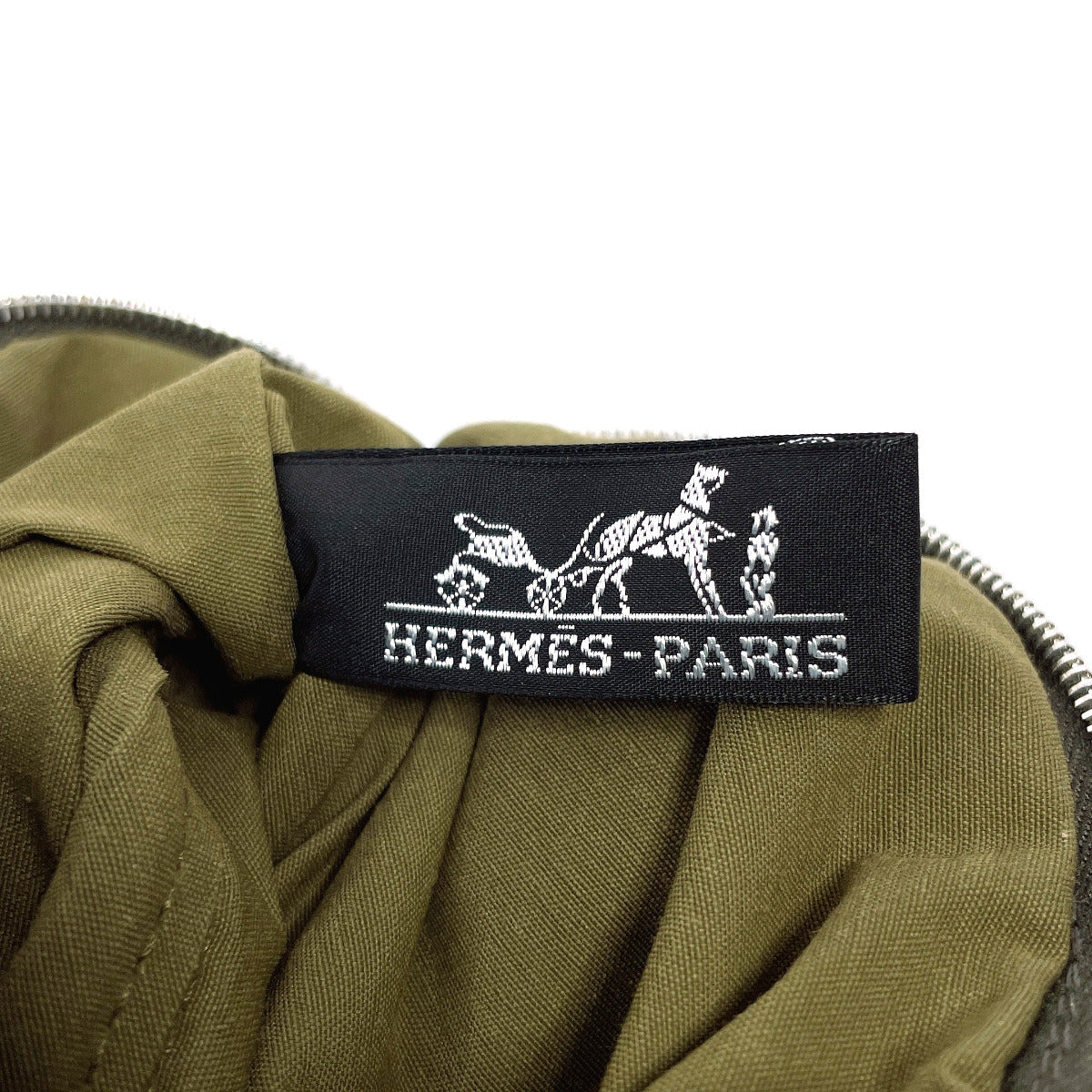Hermes Pouch Cotton , 100% Cotton Khaki Bollid Pouch Mini