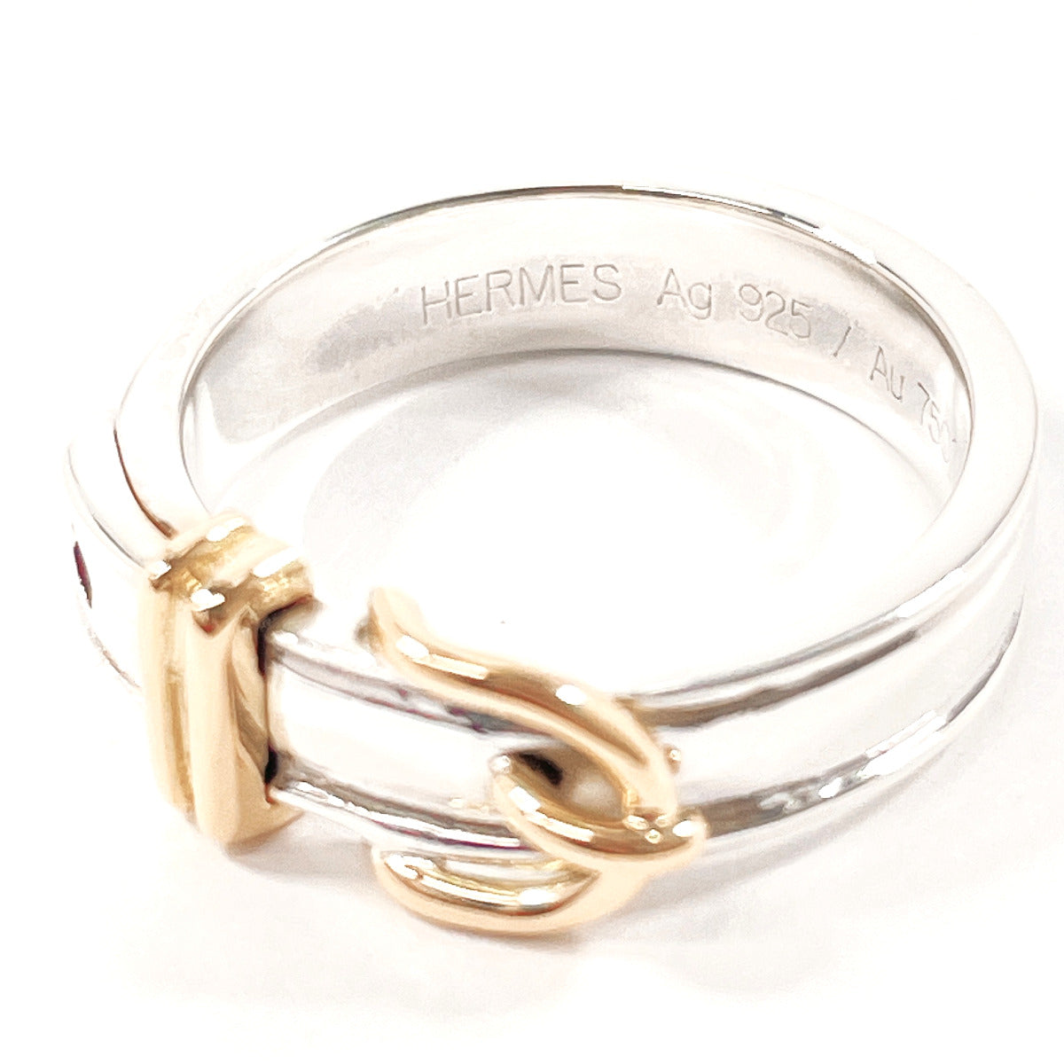 Hermes Ring Silver925, K18 Yellow Gold Silver Santur Ring 51