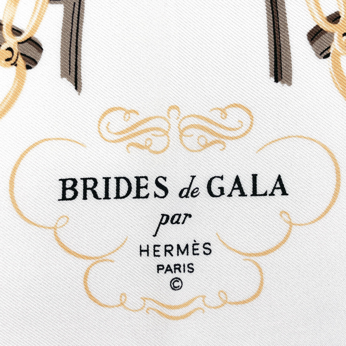 Hermes Scarf 100% Silk Brown Brides De Gara Carre 45 Women
