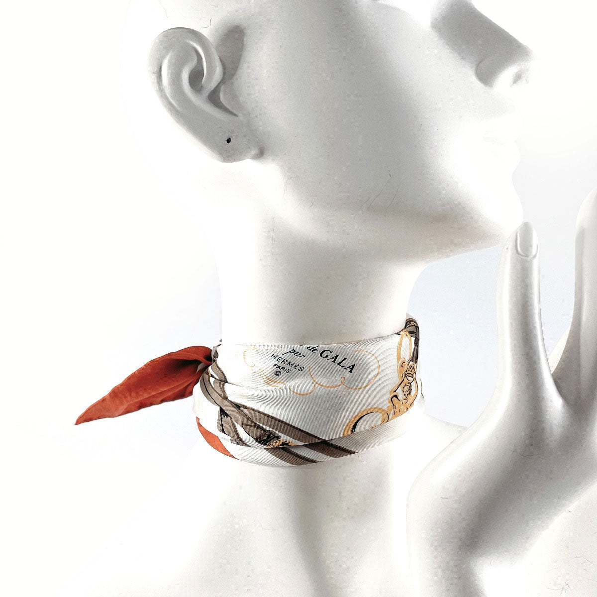 Hermes Scarf 100% Silk Brown Brides De Gara Carre 45 Women