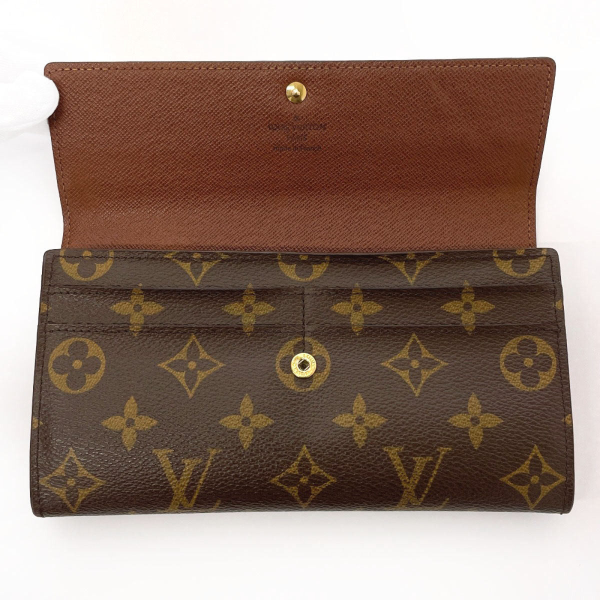 Louis Vuitton Long Wallet Purse M61734 Monogram Canvas Brown Portefeuille Sarah Unisex
