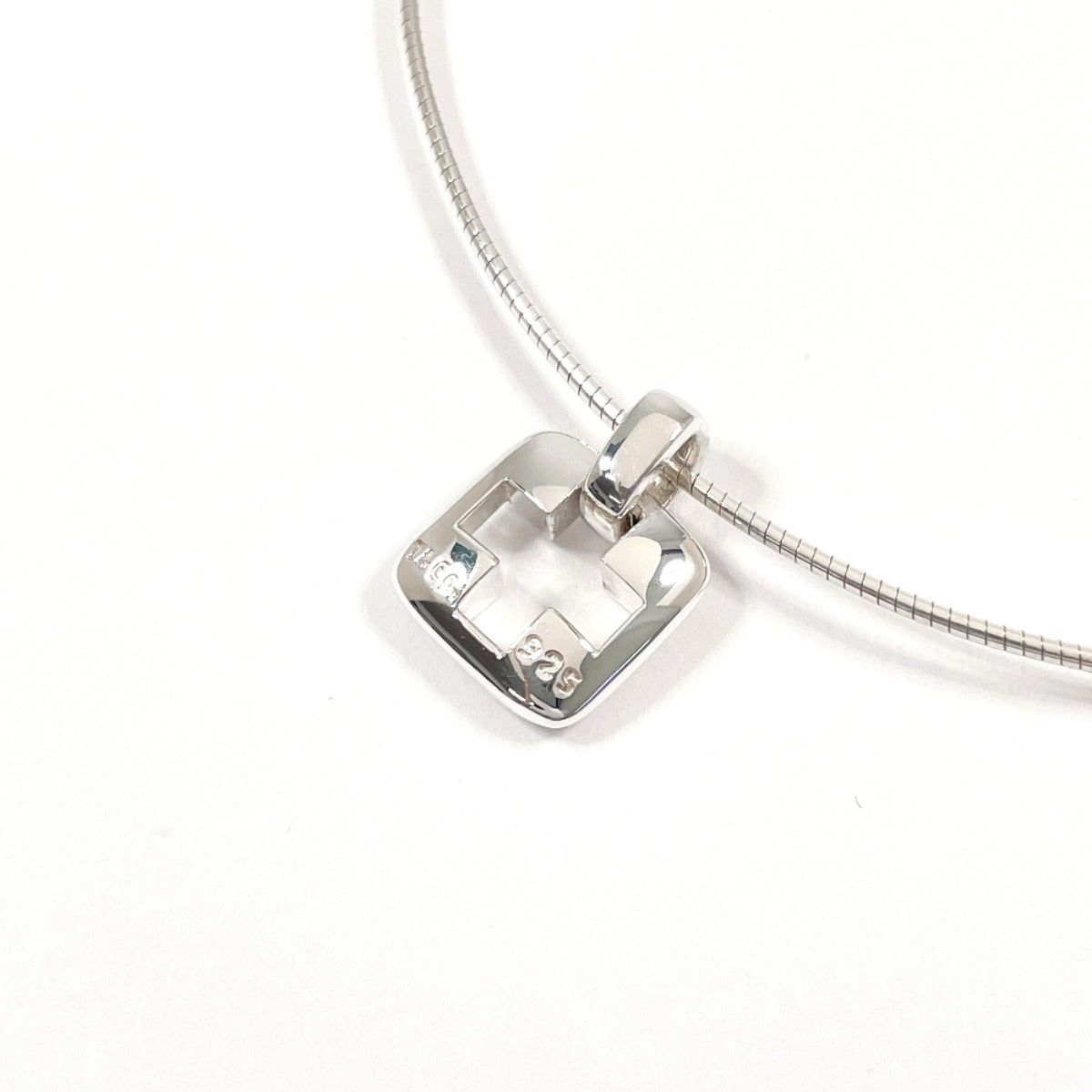 Tiffany&Co. Necklace Silver925 Silver Open Cross Square Piast Cross