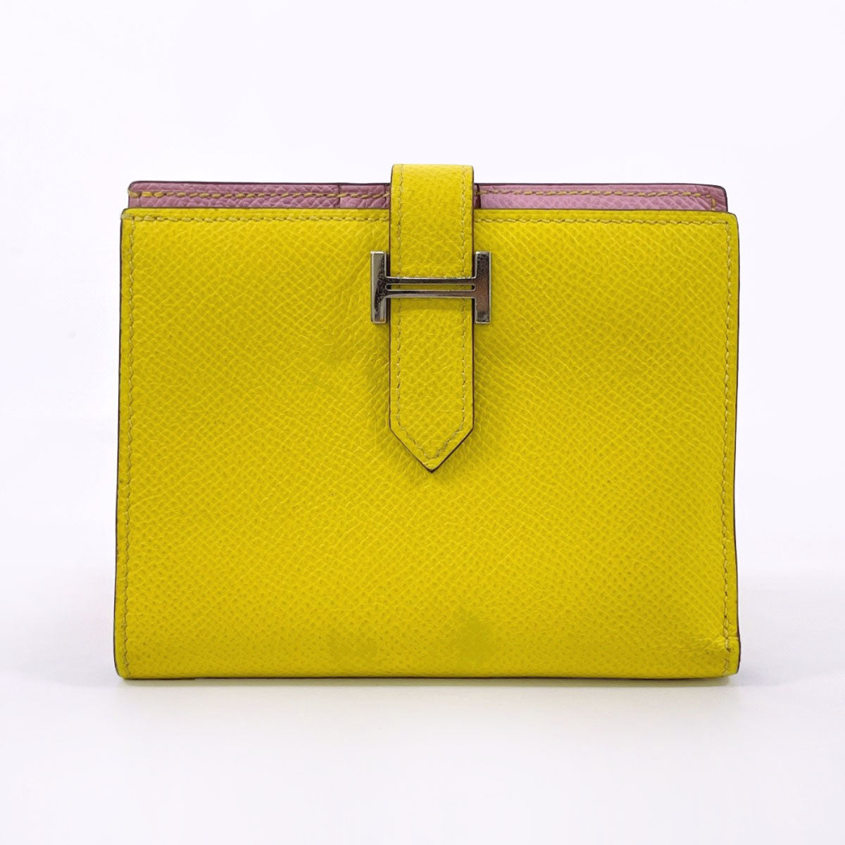 Hermes Bifold Wallet Epsom Yellow Verso Bean Compact Women