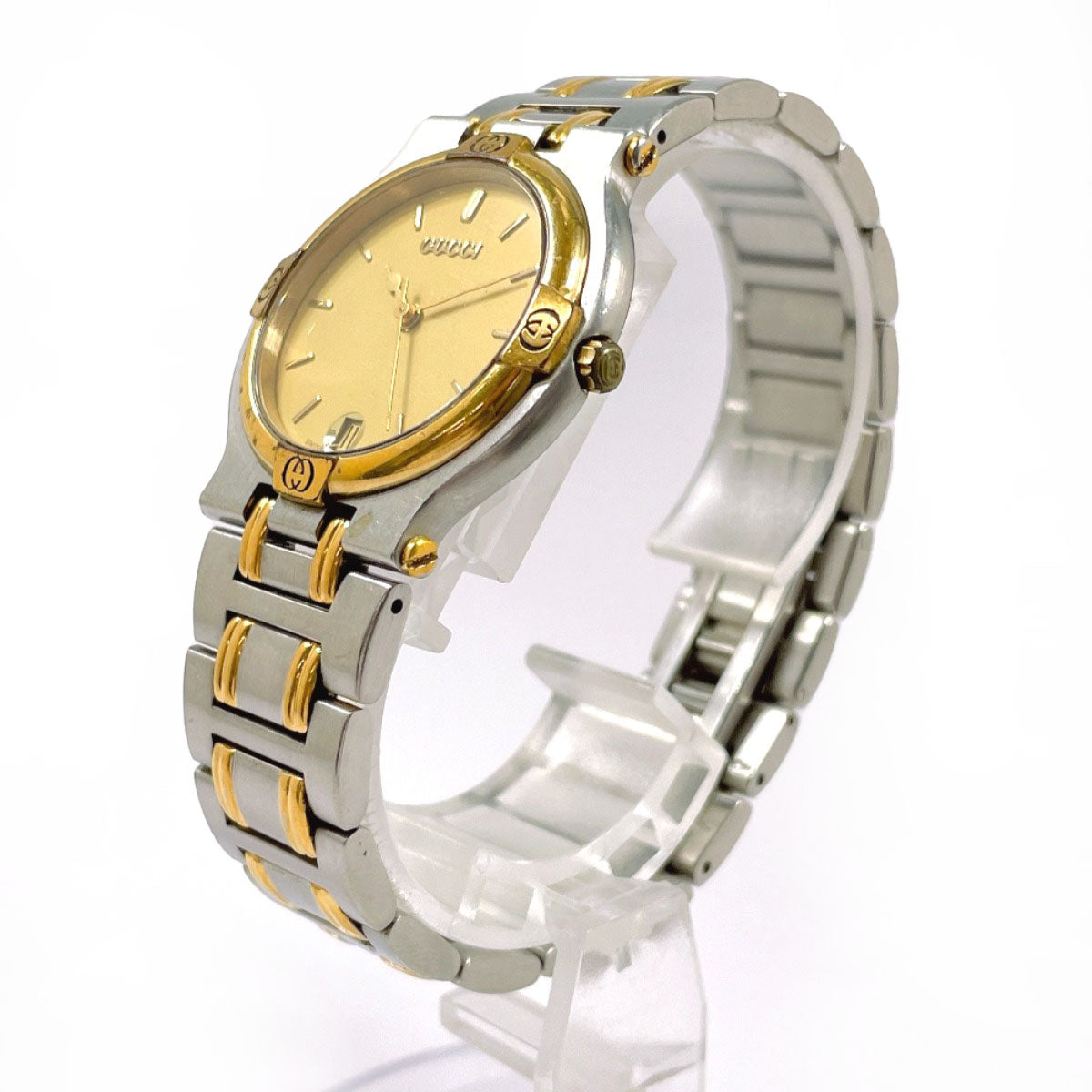 Gucci Watches Quartz 9000M Stainless Steel Silver Gold Dial