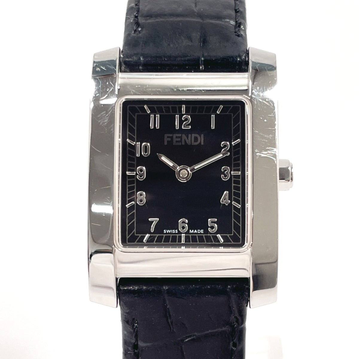 Fendi Watches Quartz 150-7000L-724 Stainless Steel , Leather Silver Classico Black Dial
