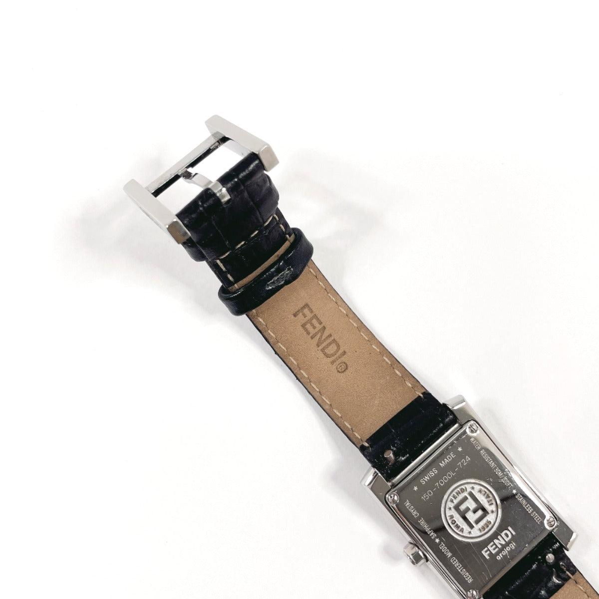 Fendi Watches Quartz 150-7000L-724 Stainless Steel , Leather Silver Classico Black Dial