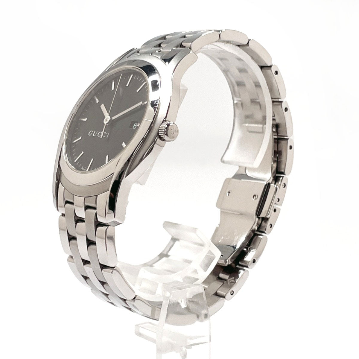 Gucci Watches Quartz 5500Xl Stainless Steel Silver G Class Black Dial Mens