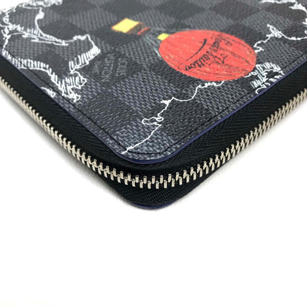 Louis Vuitton Long Wallet Purse N40204 Damier Grafitto Canvas Black Damier Grafitte Zippy Organizer