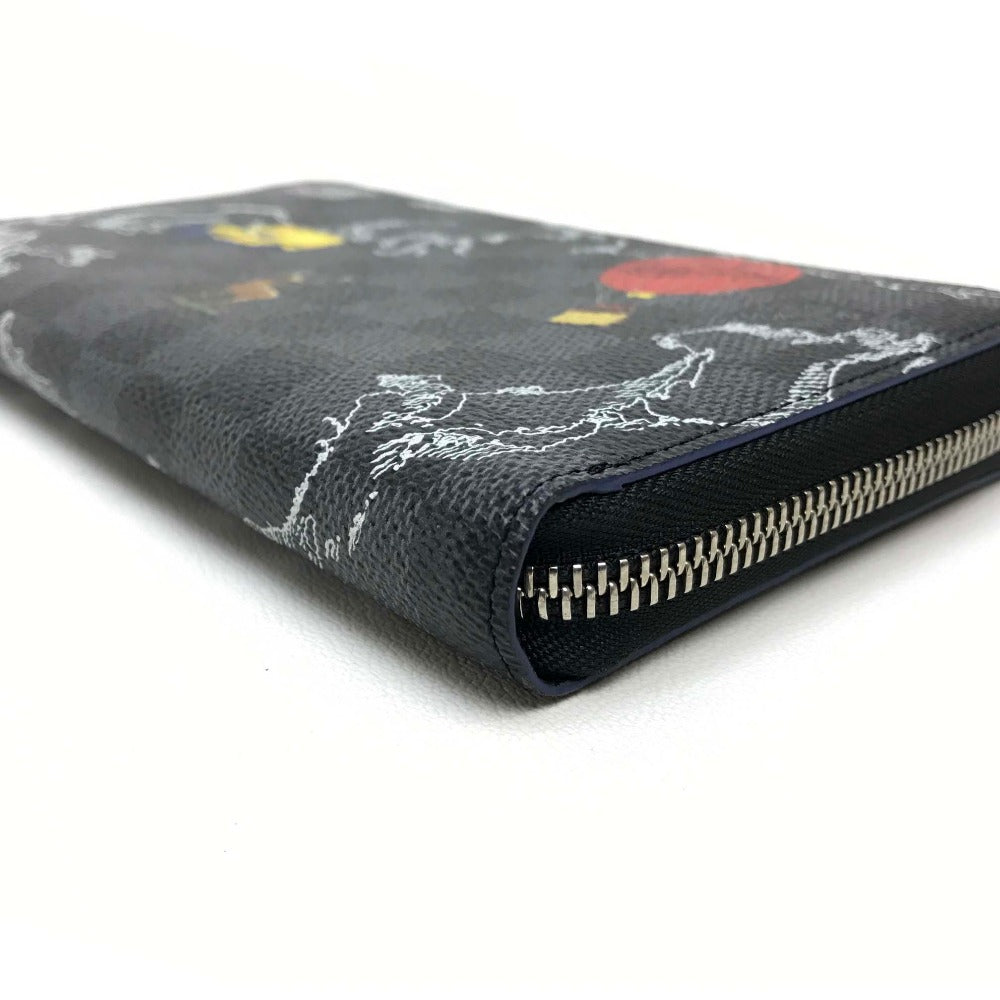 Louis Vuitton Long Wallet Purse N40204 Damier Grafitto Canvas Black Damier Grafitte Zippy Organizer