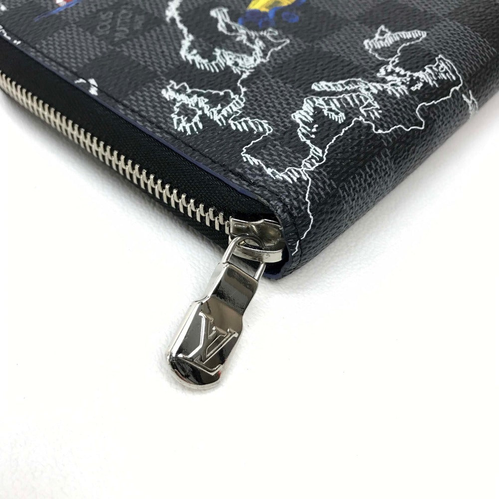 Louis Vuitton Long Wallet Purse N40204 Damier Grafitto Canvas Black Damier Grafitte Zippy Organizer