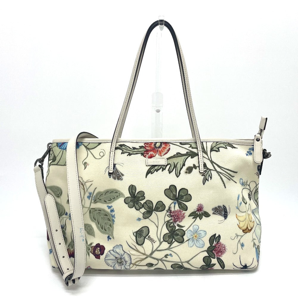 Gucci Shoulder Bag 353437 Leather / Pvc Ivoryx Multicolor Bag 2Way Tote Bag Flora Floral Pattern
