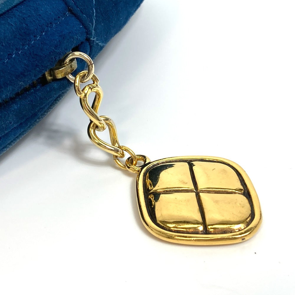 Chanel Handbag Suede Blue Coco Mark Cc Matrasse Chain Women