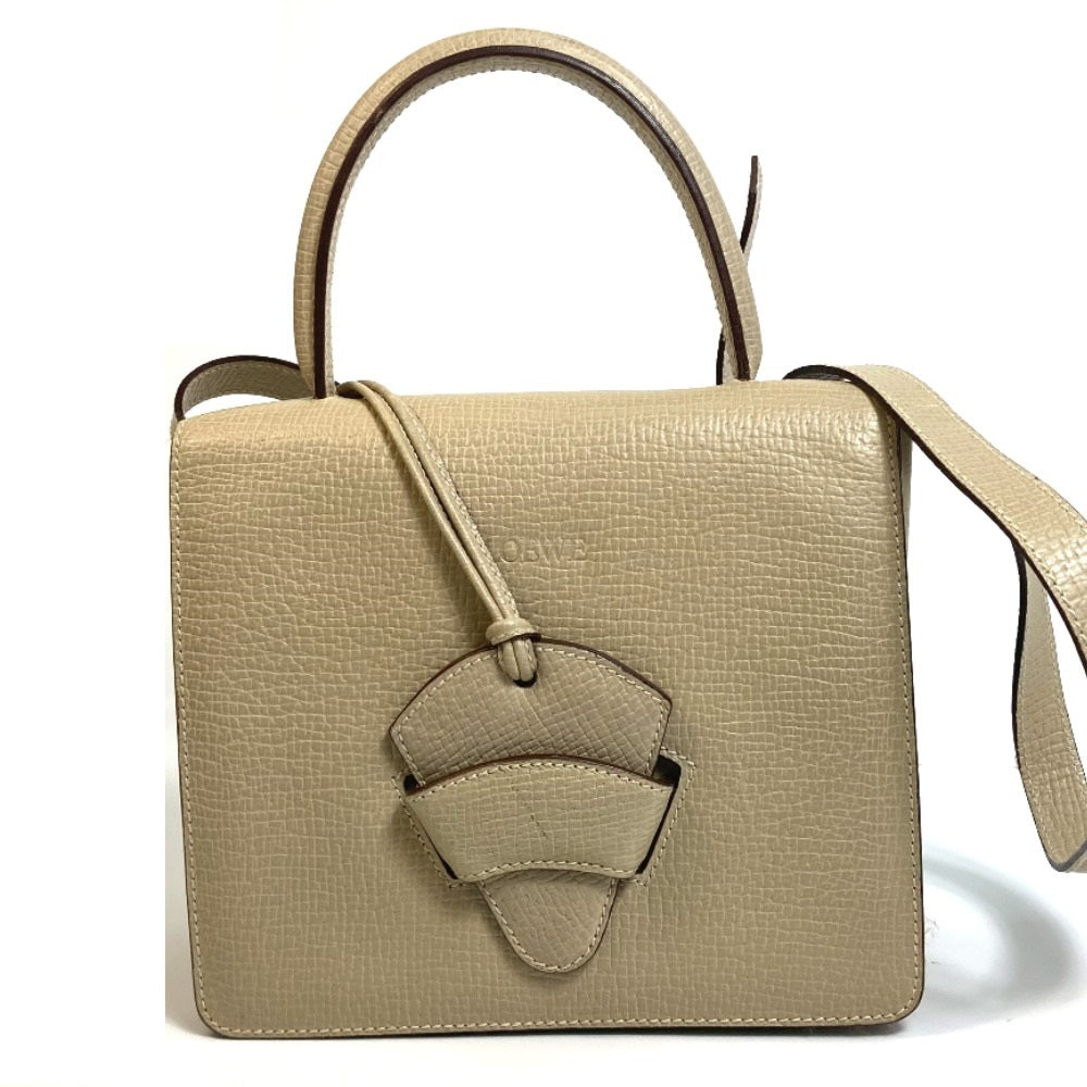 Loewe Handbag Leather Beige Barcelona Women