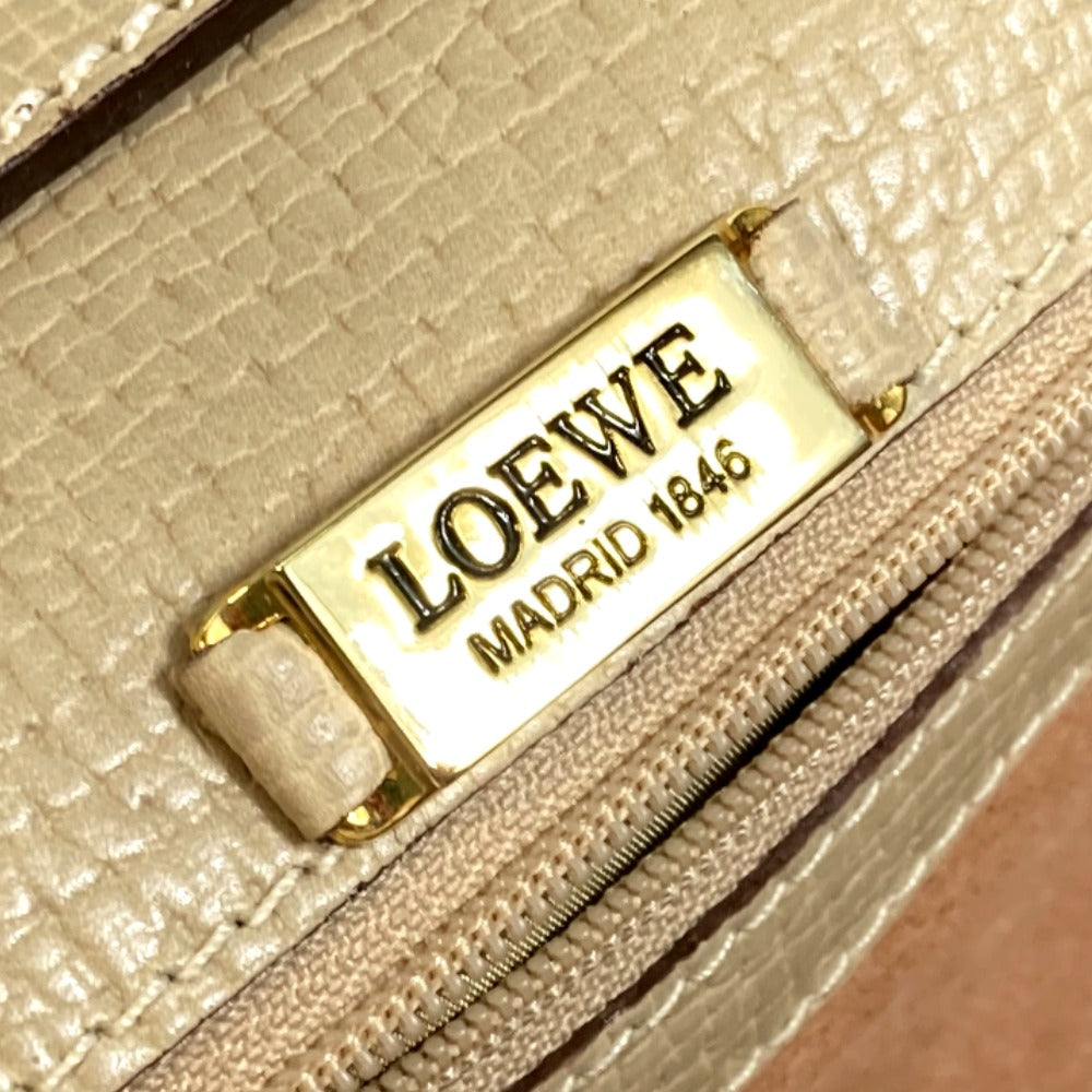 Loewe Handbag Leather Beige Barcelona Women