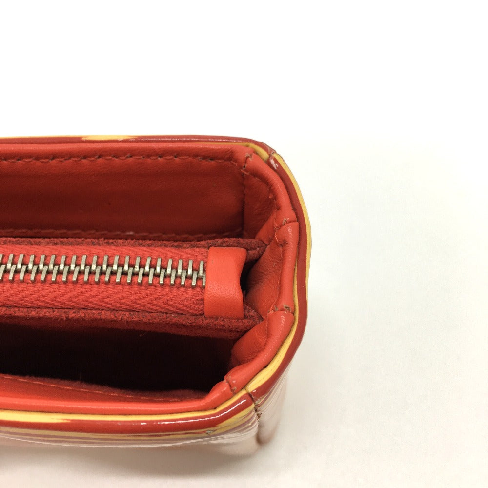 Chanel Pouch Patent Leather Red Type Cc Coco Mark Border Women