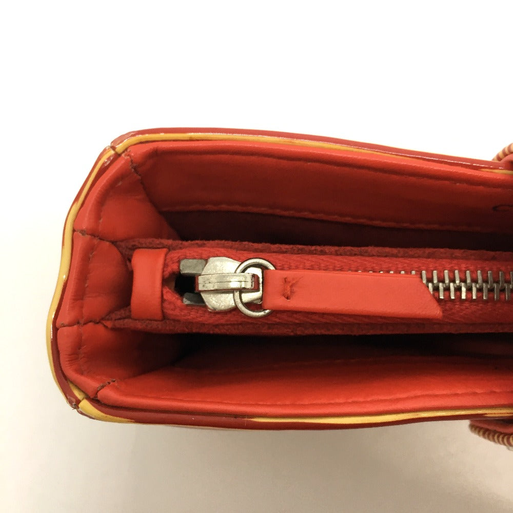 Chanel Pouch Patent Leather Red Type Cc Coco Mark Border Women