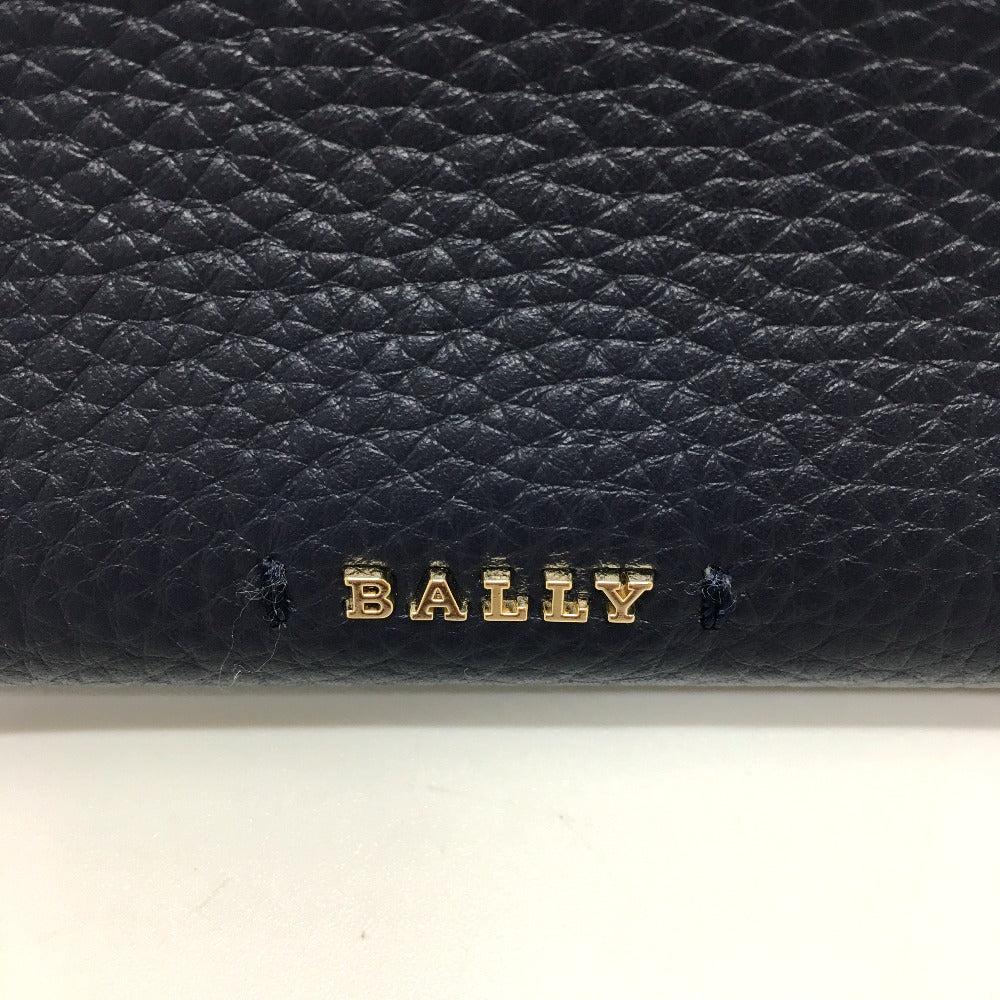 Bally Shoulder Bag Leather Navy Logo Women