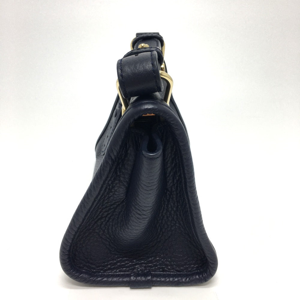 Bally Shoulder Bag Leather Navy Logo Women