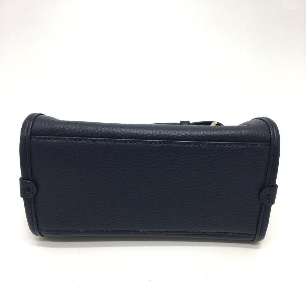 Bally Shoulder Bag Leather Navy Logo Women