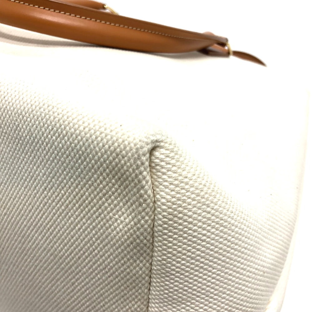 Celine Tote Bag Canvas / Leather White Logo Tote Bag Women