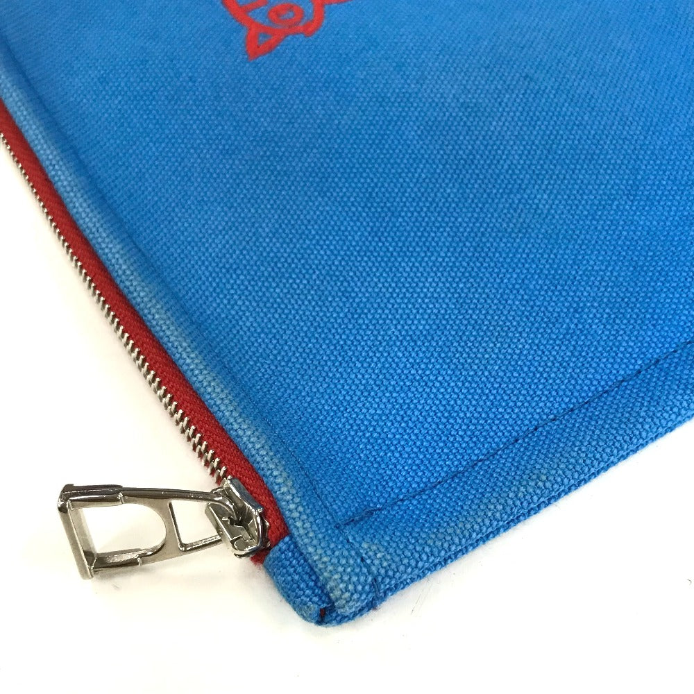 Hermes Pouch Canvas Blue X Red The King Of Cats Mitsou Mitsu Cat Pouch Women