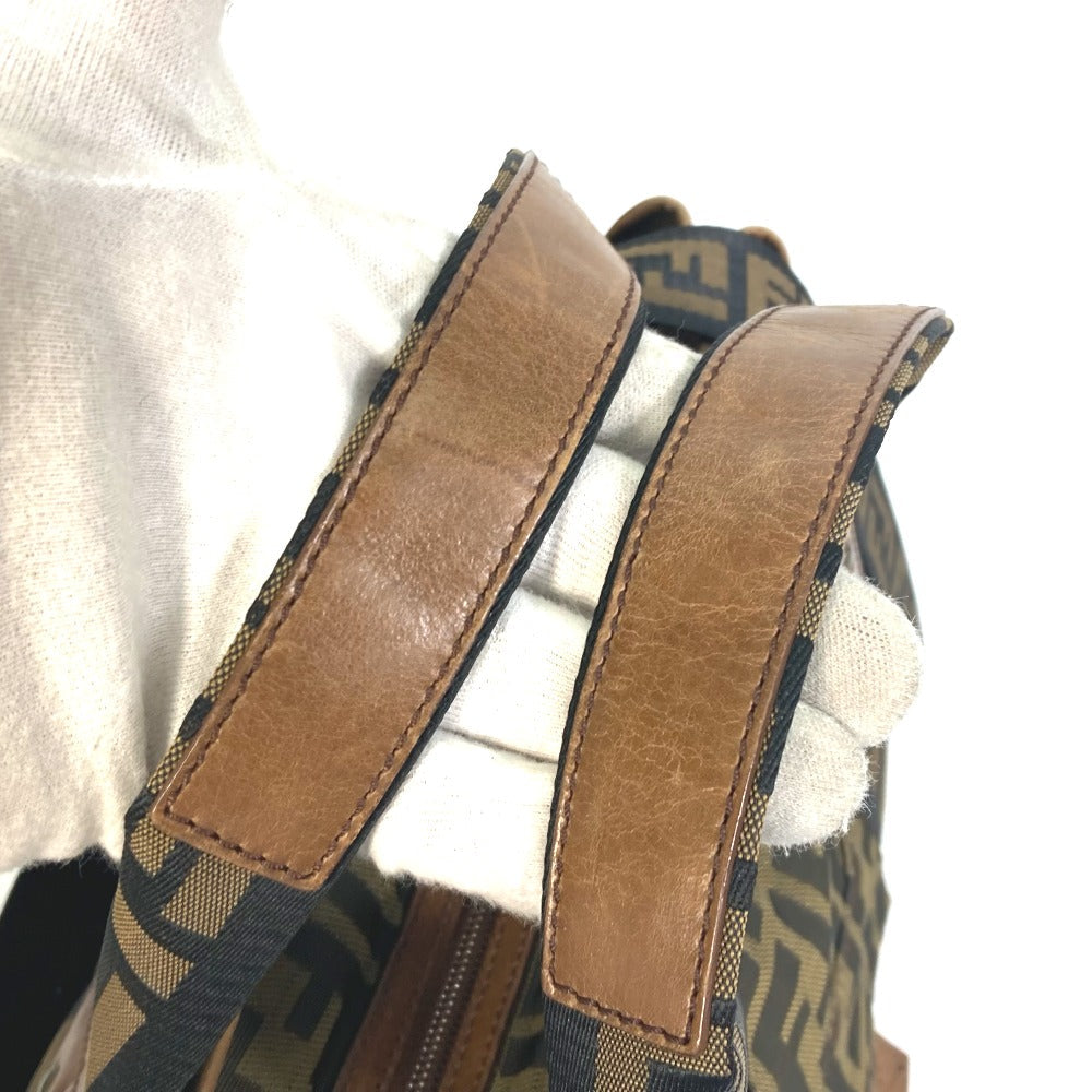 Fendi Tote Bag 7Va158 Leather / Canvas Brown Zucca Ff Pattern Handbag 2Way Bag Shoulder Bag Women