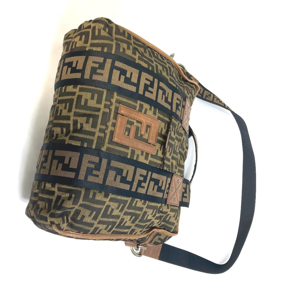 Fendi Tote Bag 7Va158 Leather / Canvas Brown Zucca Ff Pattern Handbag 2Way Bag Shoulder Bag Women