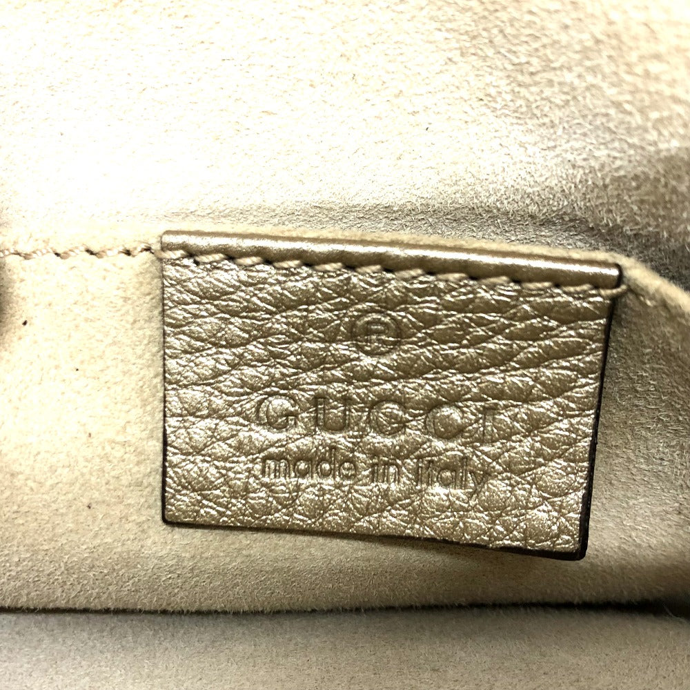 Gucci Handbag 282481 Leather Gold Gg Double G Detail Women