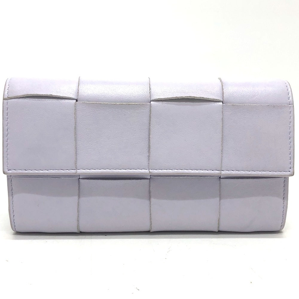 Bottegaveneta Long Wallet Purse 667433 Leather Purple Intrecciato Maxi Women